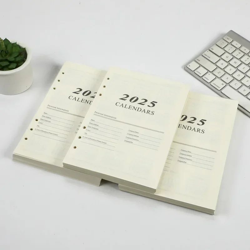 2025 Loose Leaf Binder Notebook Inner Paper 6 Ring Journal Planner Refills Notepad Kawaii Diary Agenda Organizer Office Supplies