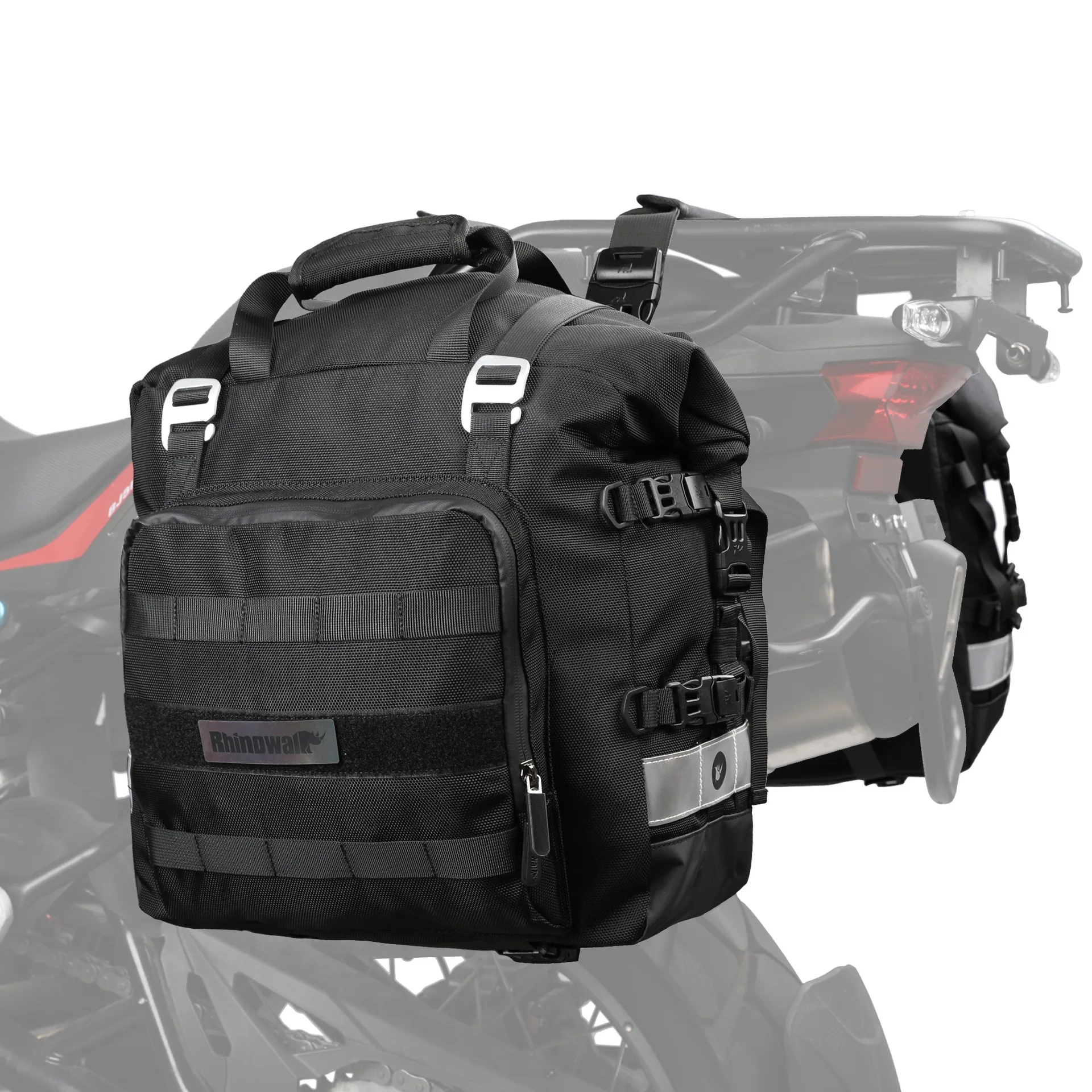 Motorcycle Saddle Bag Waterproof 20L Side Pannier Bag For BMW R1200GS F850GS ADV Suzuki Travel Storage Bag Hard Rack Bag Luggage image 3