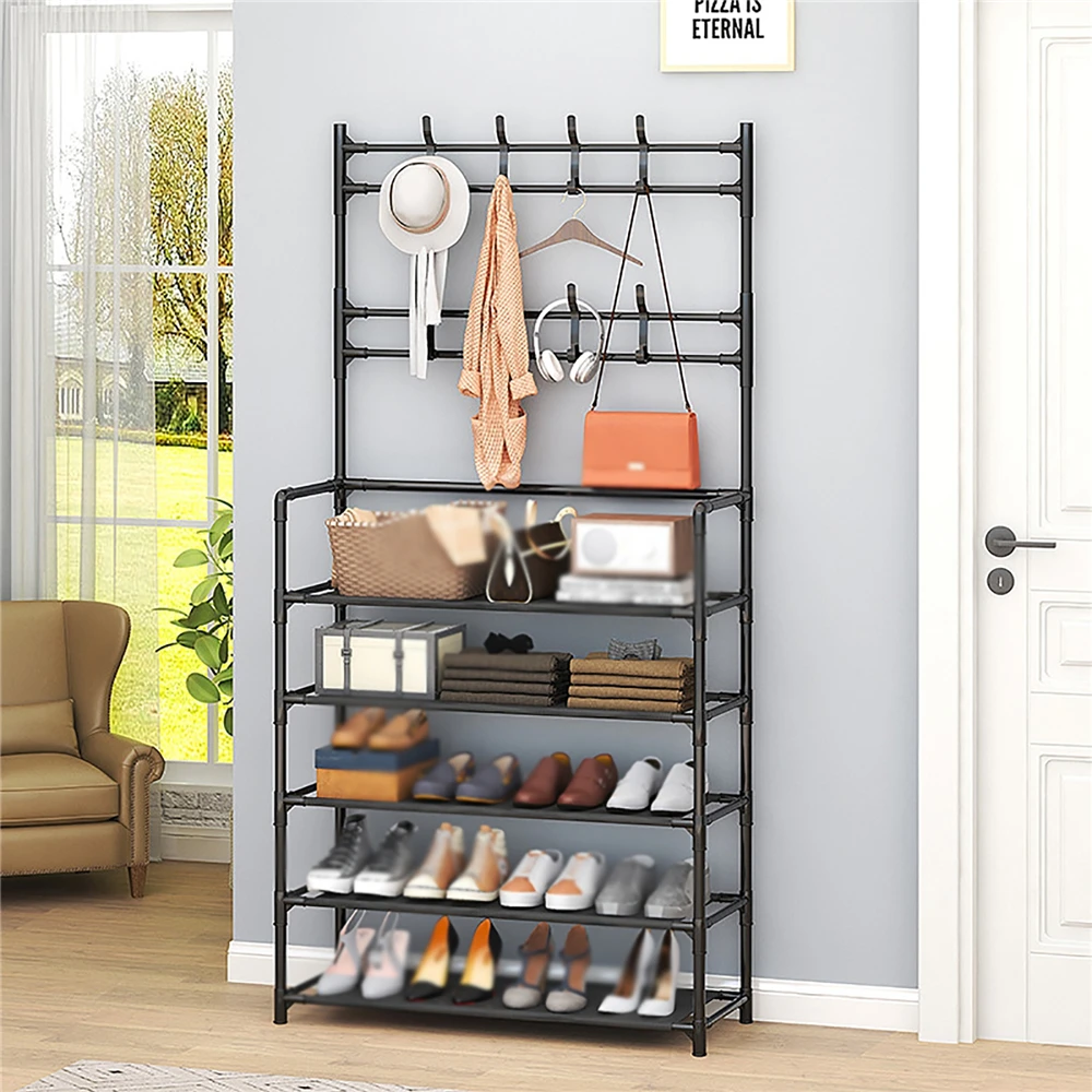 

4/5Layer Clothes Coat Hanging Rack Shoes Holder DIY Clothing Drying Shelf Home Dorm Furniture Hat Hangers Storage Organizer