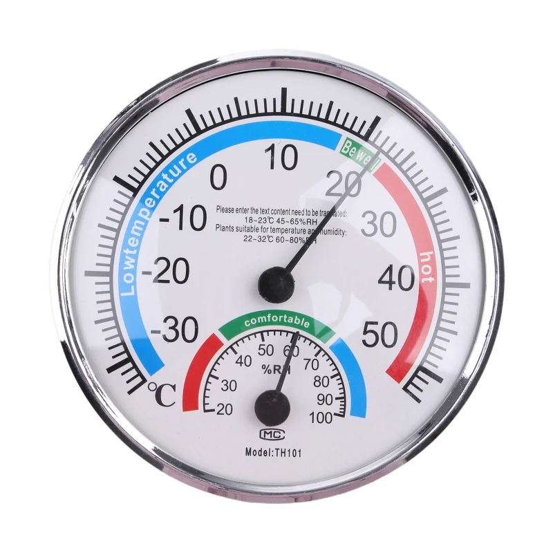 Mini Indoor Thermometer Hygrometer 2 in 1 Temperature Analog Humidity  Gauge for Home Room Wall Desktop Display Decor