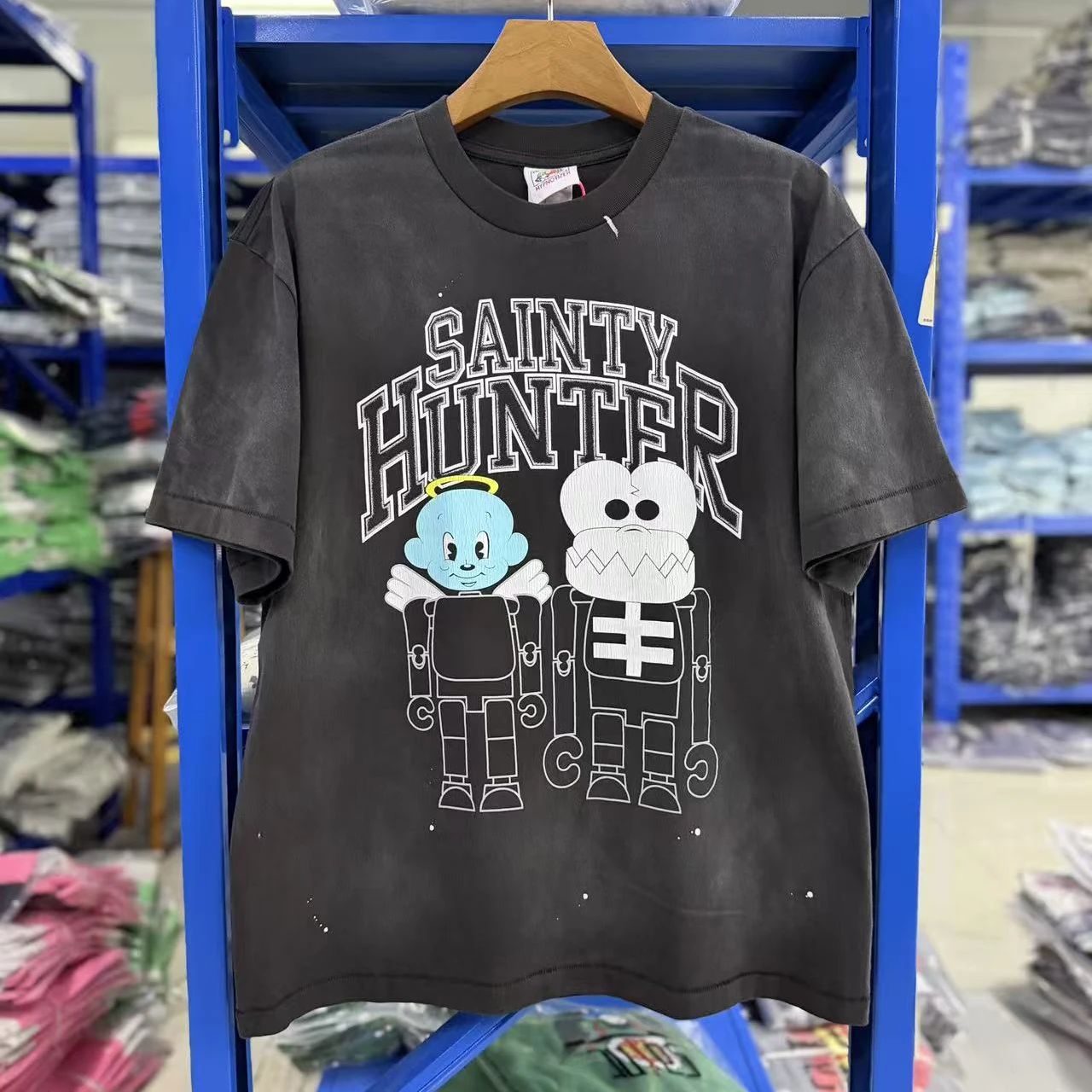 Washed SAINT BOUNTY HUNTER T Shirt Men Women Best Quality Heavy Fabric Unisex Tee Tops T-Shirt