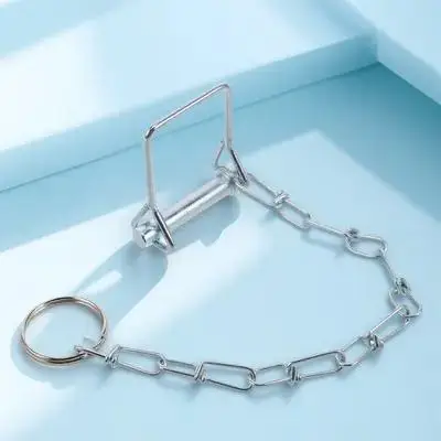 

Trailer Safety Pin Galvanized Heavy Duty with Chain for Coupler Hitch Lock Anti Detachment Towing Security Wire Lock Pin