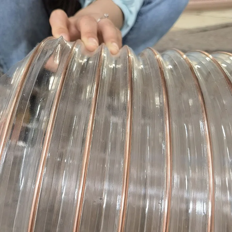 PU Corrugated Pipe Anti-static Vacuum Suction  Engraving Machine Hose Transparent Steel Wire Ventilation