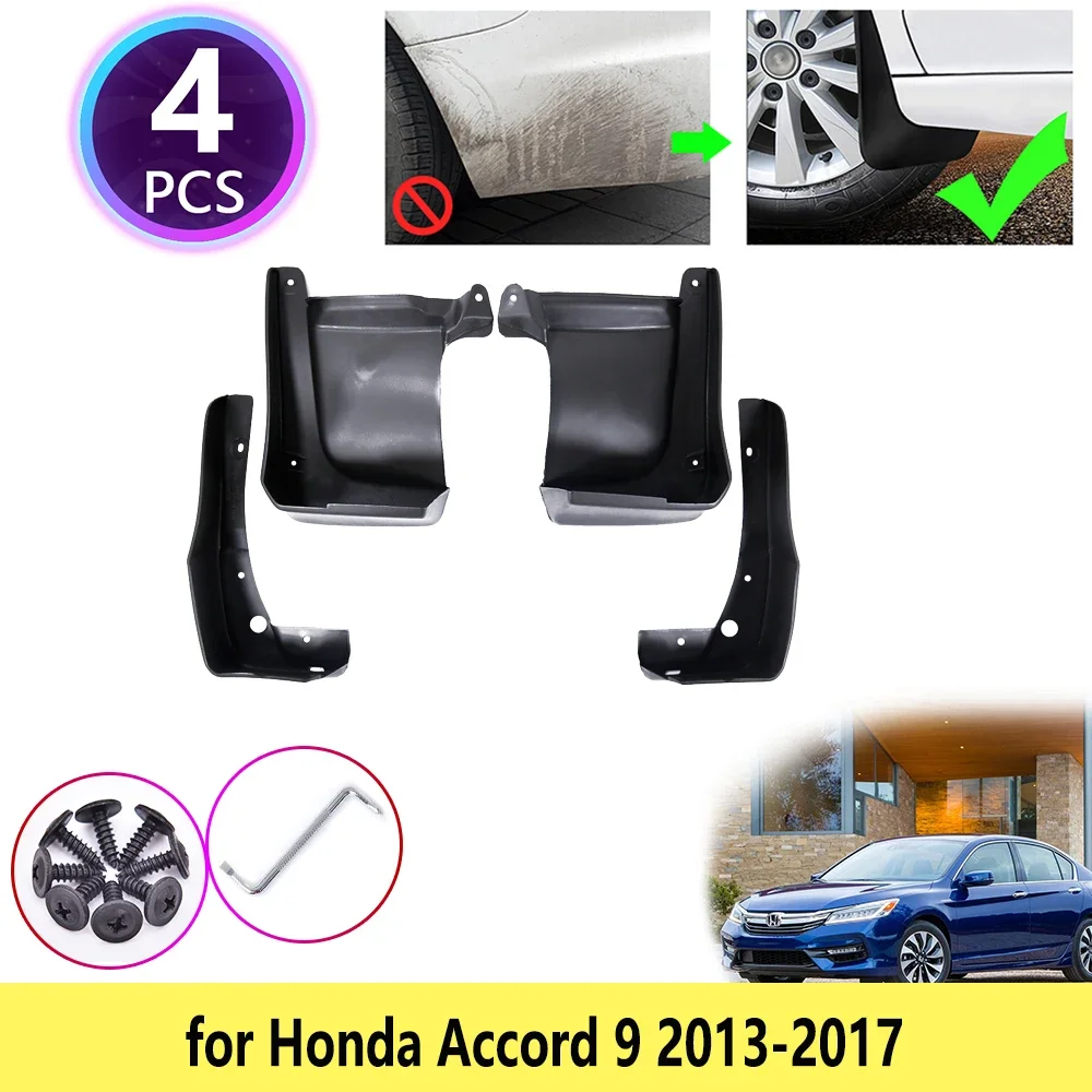 4PCS for Honda Accord 9 2013 2014 2015 2016 2017 Mudguards Mudflaps Fender Mud Flap Splash Guards Protect Rear Car Accessories