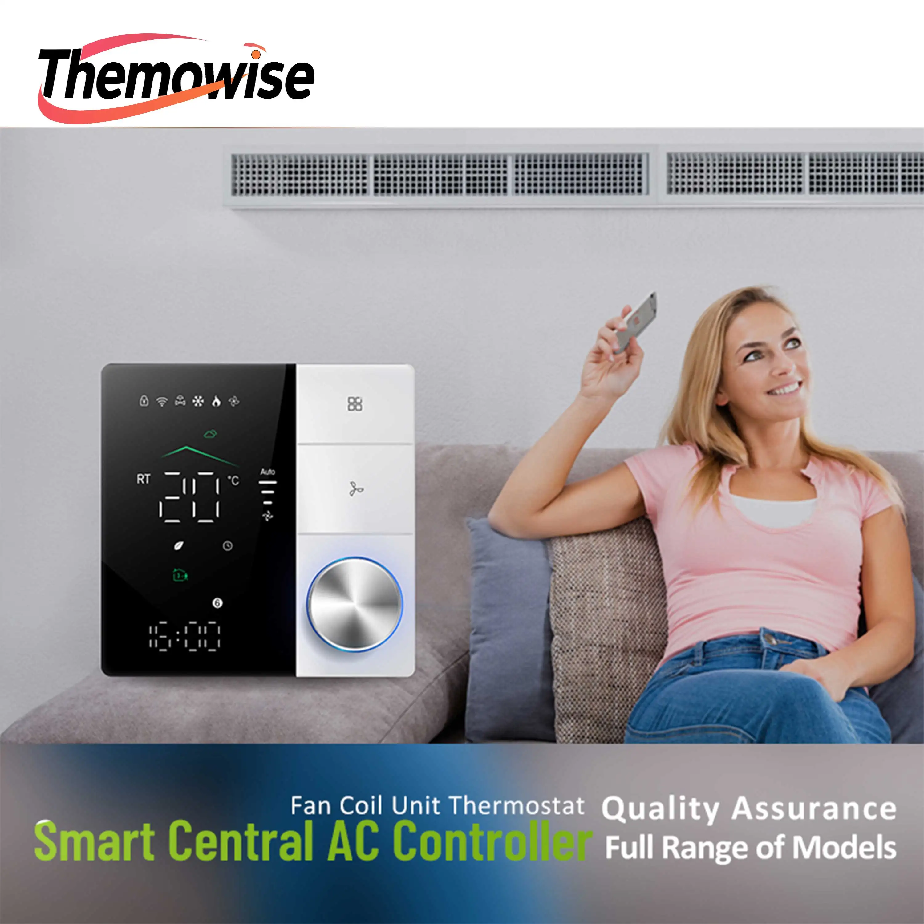 Smart ZIGBEE/WIFI LED Thermostat For Constant Temperature AC Fan Coil 2-Valve/1-Valve 3-Speed Energy Saving Control By 24V 220V