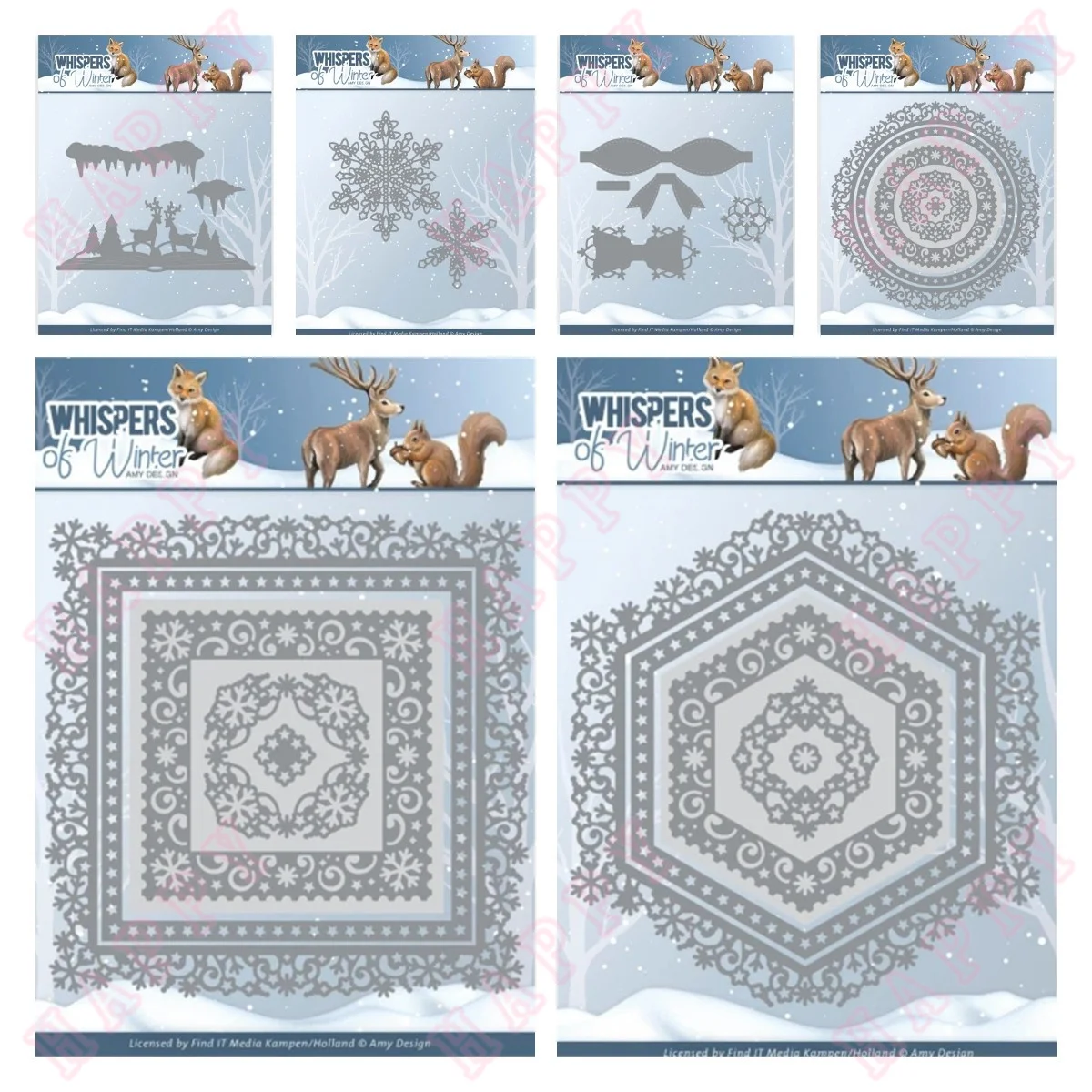 Metal Craft Cutting Die Winter Bows Scene Square Hexagon DIY Scrapbook Paper Diary Decoration Manual Handmade For 2022 Embossing