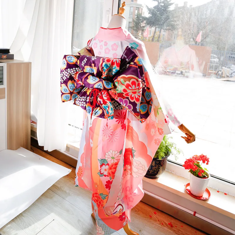 Japanischer Kimono für Damen, Obi, großer Blumenknoten, formeller Yukata-Gürtel, kreative große Fliege, Obi, Cosplay-Kleid, Bund