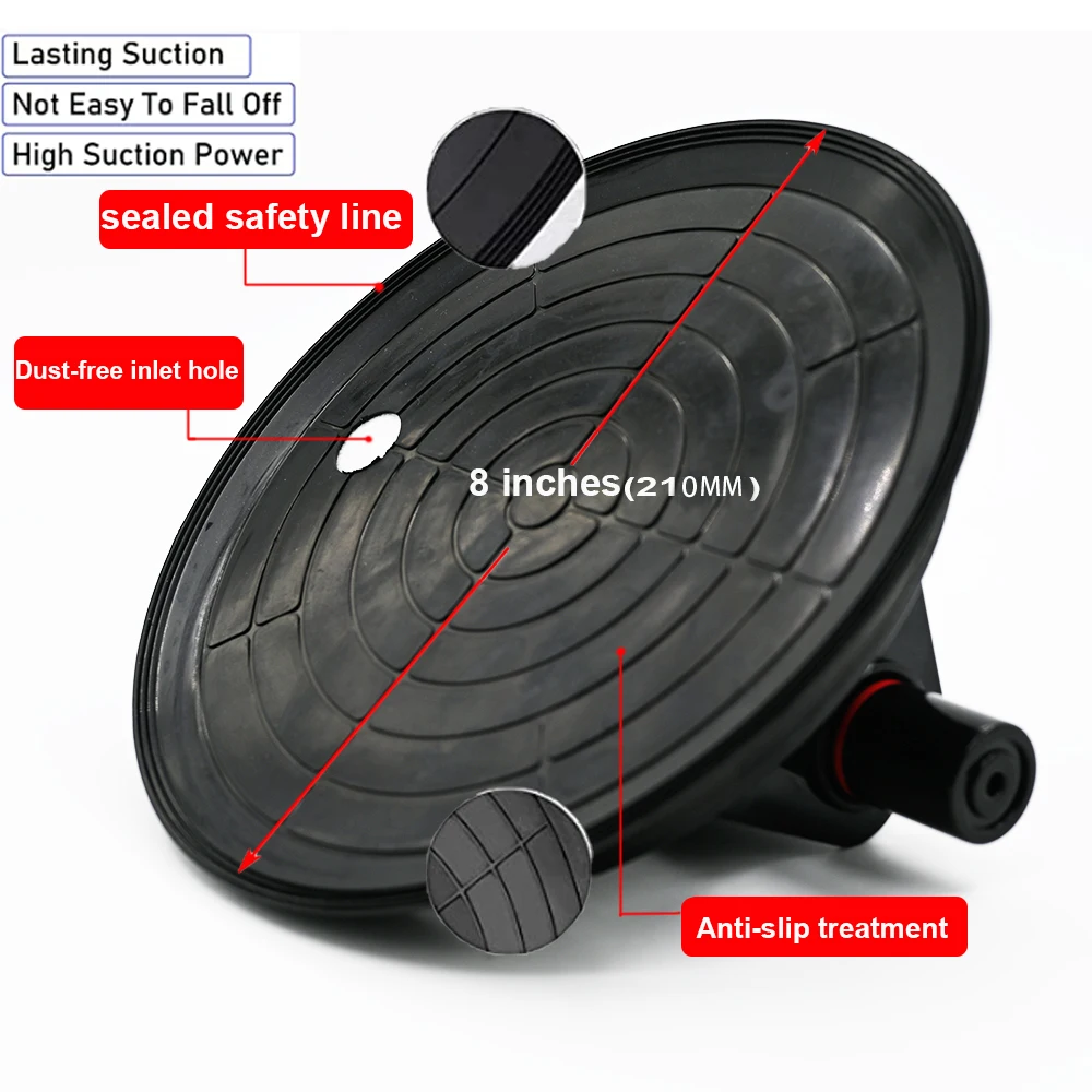 8 Inch 2PCS Suit Vacuum Suction Cup 220 KG Carrying Capacity for For Granite Tile Glass Manual Lifting Strong Vacuum Suction Cup