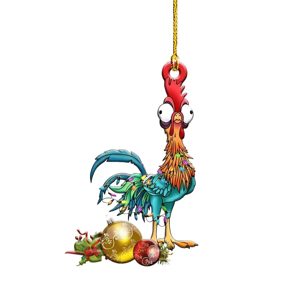 New Christmas Flat Pendant Decoration Christmas Decoration Car Rearview Backpack Pendant Home Hanging Decoration Accessory