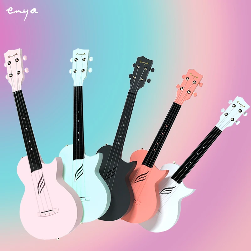 Ukelele Enya Nova U de fibra de carbono de 23 puadas, guitarra ideal para principiantes, hombres, mujeres y niños, ideal pa...