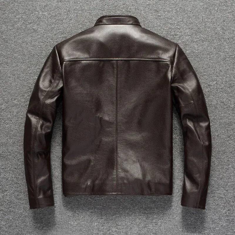 Streetwear Real Leather Jacket Men Casual Genuine Cowhide Coats 6XL Slim Motorcycle Jacket Men's Clothing Кожаная Куртка - view 3