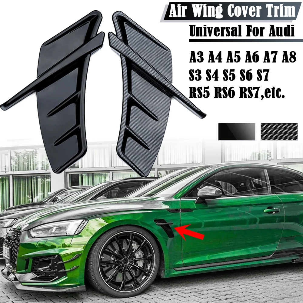 Car Air Vent Sticker Side Fender Sticker Universal For Audi A3 8P 8V A4 B8 A5 A6 C6 C7 A7 A8 Q3 Q5 Q7 RS5 RS6 RS7 S3 S4 S5 TT