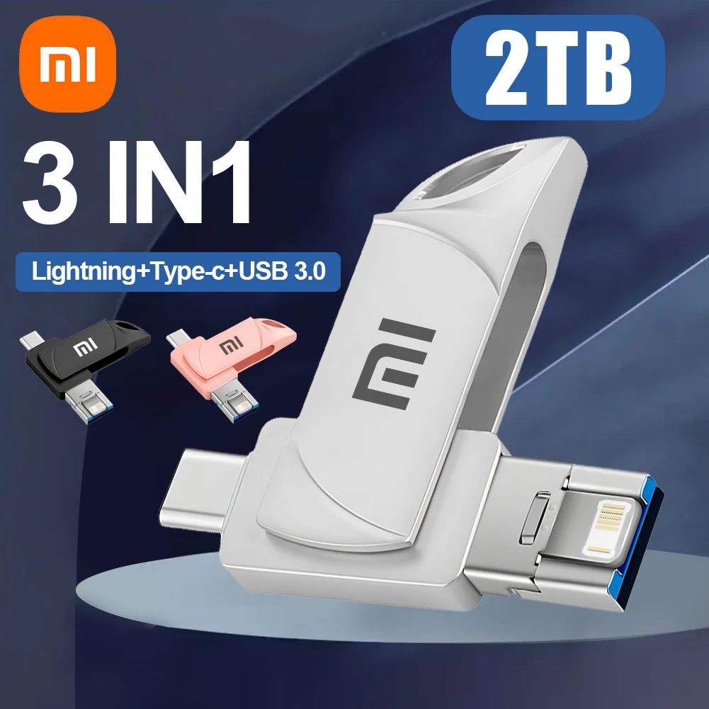 Xiaomi-unidad Flash Usb 3,0 de 2Tb, Pendrive de Metal de alta velocidad tipo C, 1Tb, 512Gb, 256Gb, unidad Usb Lightning para PC y portátil