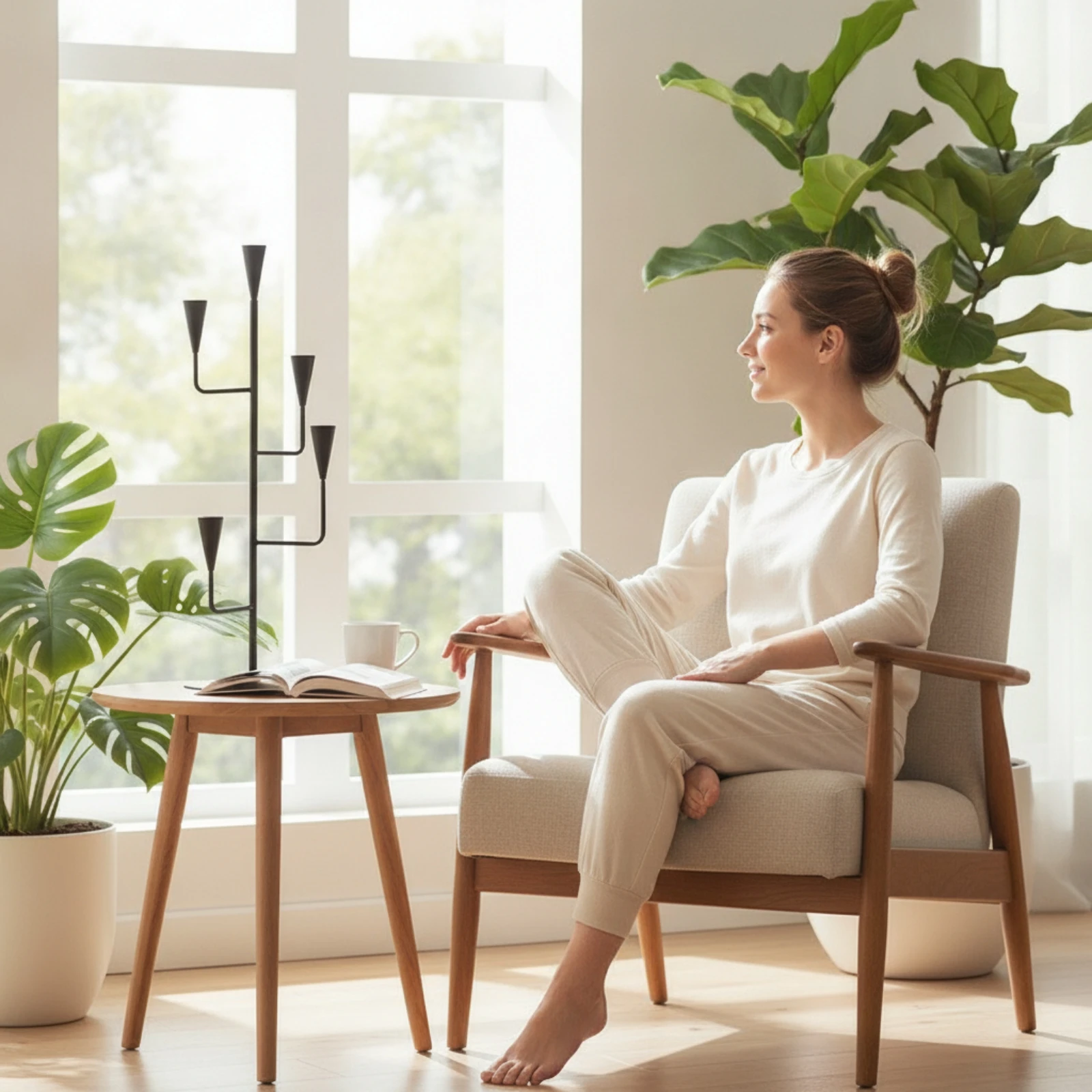 Branch Candlestick Holder Matte Black Five-Arm Candelabra Candle Holder with Five Cups Metal Sculptural for Dining Table, Mantel view 6