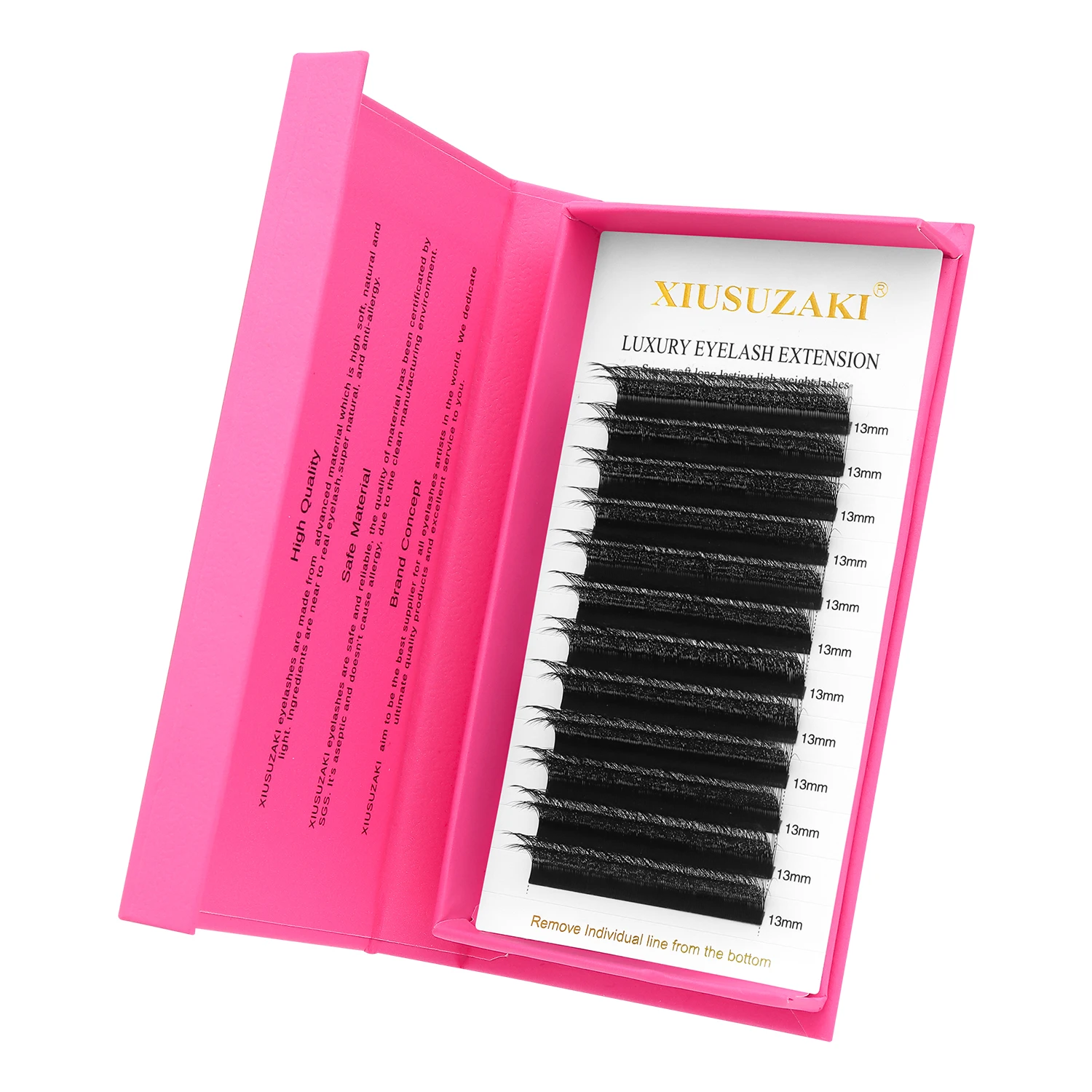 XIUSUZAKI Podwójne Warstwy Rzęs 3D w Kształcie Litery W Matowe Czarne Naturalne 6DW Gotowe Kępki Objętościowe Miękkie Sztuczne Rzęsy