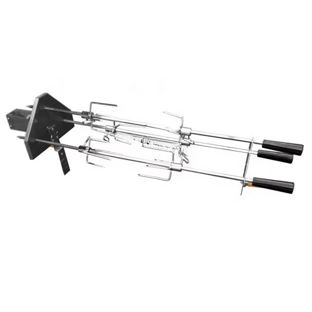 Stainless Steel Cypriot Triple Rotisserie Kit for Large Capacity Bbq