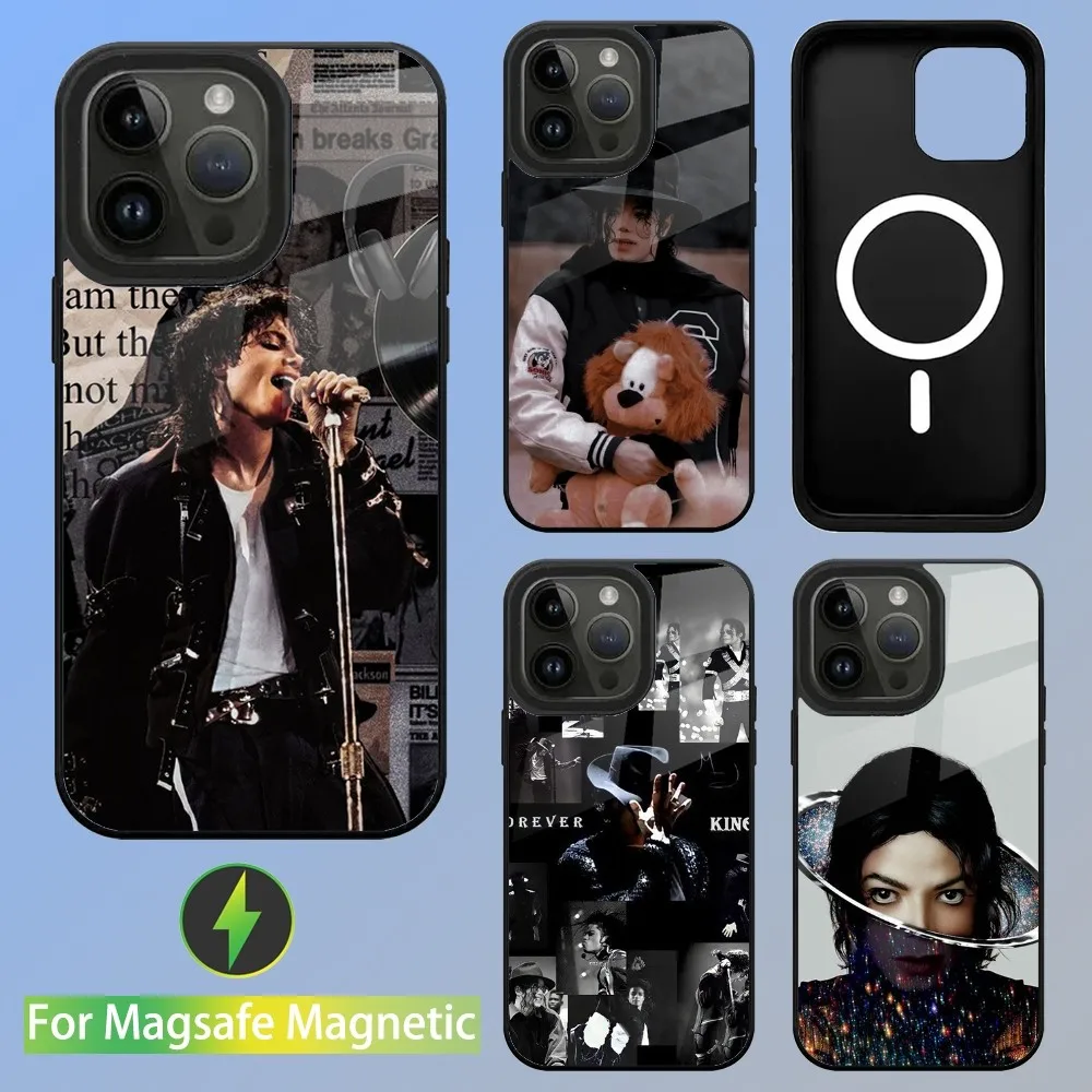 M-Michael Jackson Singer Phone Case For iPhone 15,14,13,12,11,Plus,Pro,Max Mini Magsafe Magnetic Wireless Charging