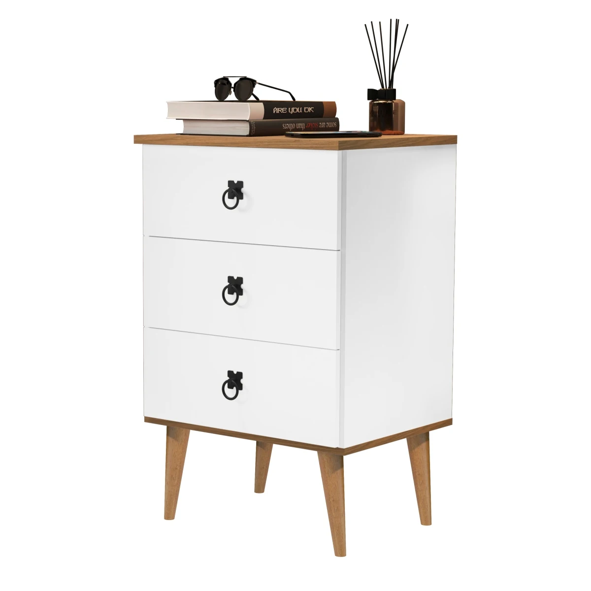 Bedside Table Madrid 3 Drawers Retro-Jalmac Furniture