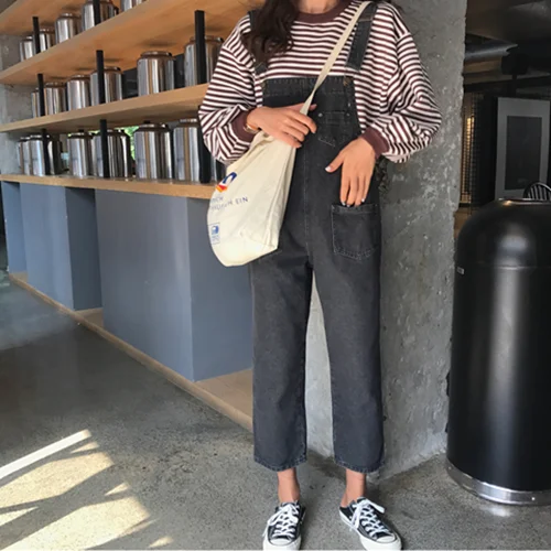 Elegant Jumpsuits Women Women'S Plus Size Overalls Denim Preppy Chic Summer College Comfy Drape Garment Vertical Mori Orangepink