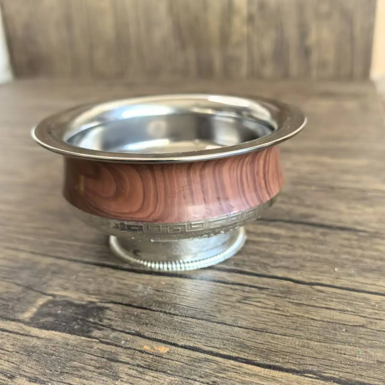 

Tibet Inner-Mongolia для домашнего использования, тибетская миска для рябчиков из нержавеющей стали, двухцветная чашка для высоких ног, миска для питья чая с маслом для рукоделия