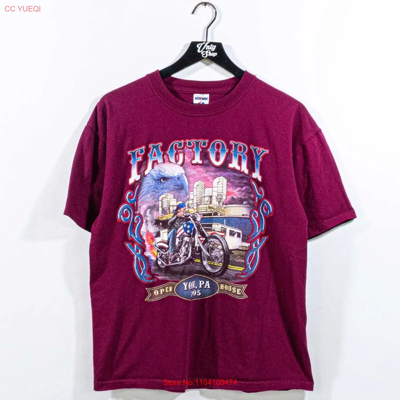 

Футболка Motorcycle Factory Open House York PA, большая байкерская уличная одежда Y2K