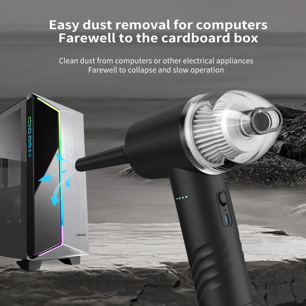 7000Pa PC Keyboard Cleaner 6000mAh  Compressed Air Duster MIni Car Vacuum Cleaner 2 In 1 Air Blower