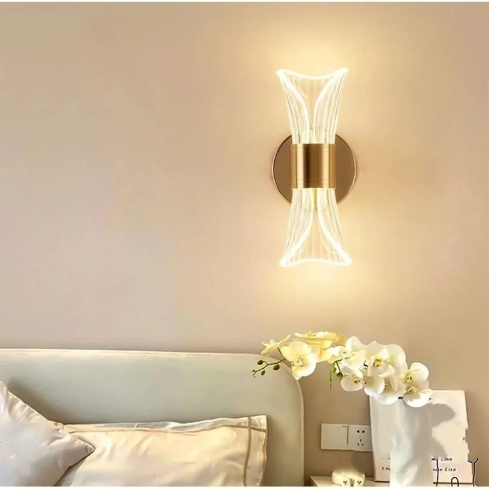 

Luxury LED Wall Light Dimmable Acrylic Interior Decoration Lamps Tri-color Dimming LED Lighting Nordic Wall Lamp Wall Decoration
