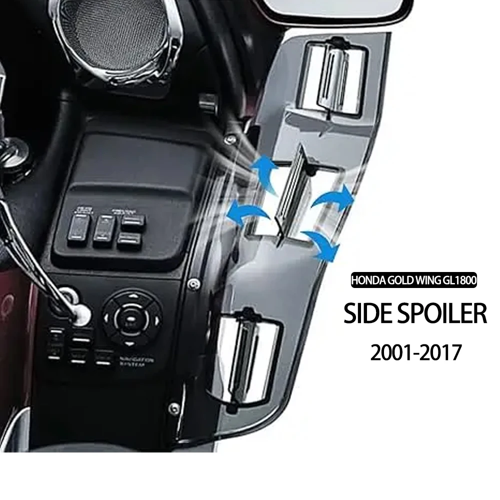 

For Honda Goldwing Gold Wing GL 1800 GL1800 F6B 2001-2017 Motorcycle Side Spoilers Dragon Wing Air Guard Vented Wind Deflector