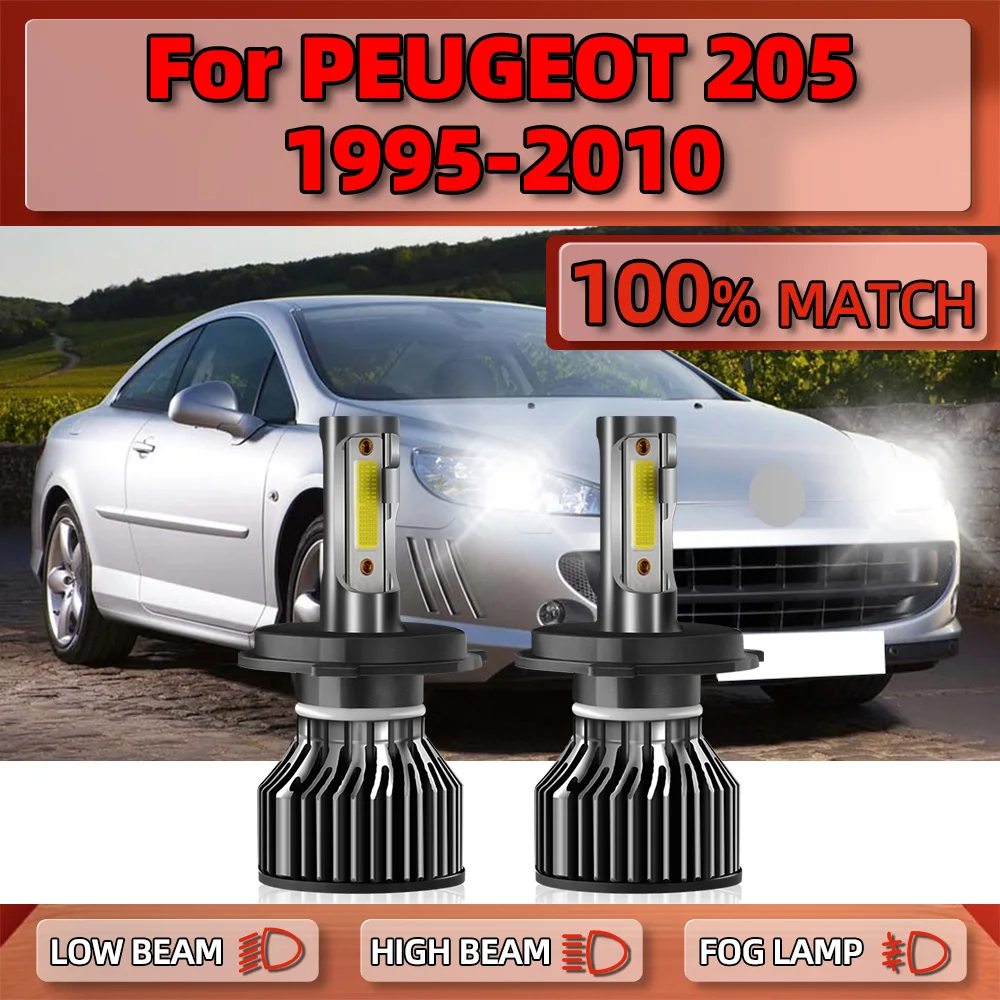 H4 LED Canbus Car Headlights Bulbs 20000LM 120W Auto Lamps 6000K For PEUGEOT 205 1995-2003 2004 2005 2006 2007 2008 2009 2010