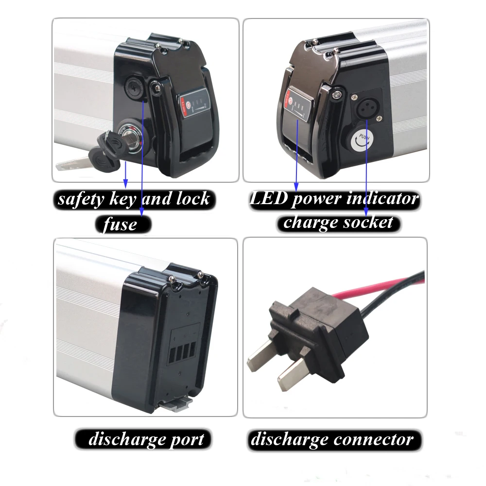E-Bike Li-ion Battery 36V 48V 10.4Ah 350W 500W 750W Electric Bike Battery for Retrospec Beaumont Chatham Jax Koa Rev Ebike