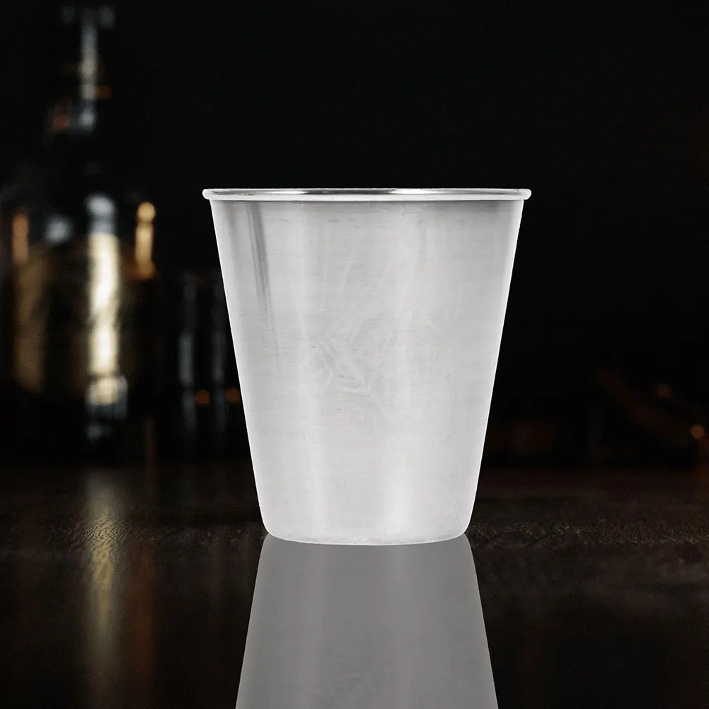 

2Pcs 70ml Stainless Steel Small Water Cup Sturdy Reusable Metal Drink Cup for Outdoor Activities and Parties Metal Cups
