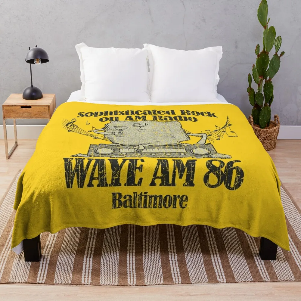 WAYE 860 AM Baltimore 1955 Throw Blanket Flannels Flannel Fabric Tourist Blankets