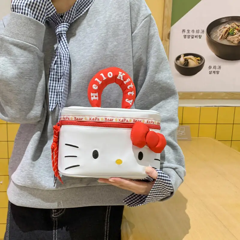 

Модная косметичка в нишевом стиле, новая сумка-котёнок, очаровательная косметичка с мультяшным котом, вместительная сумка-тоут для девочек