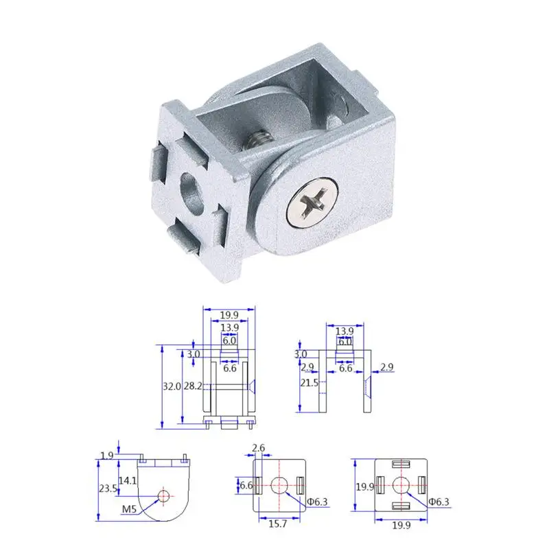 Voor 20 30 40 Serie Aluminium Profielen 2020/3030/4040 Zinklegering Scharnier Industriële Aluminium Verstelhoekconnector【AliS8】