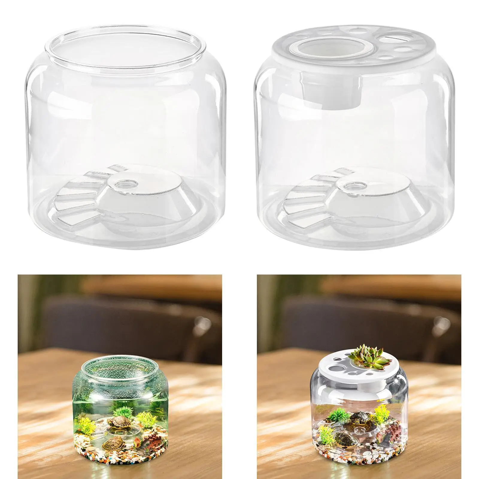 Turtle Container High Capacity Clear Table Centerpiece Trendy Aquatic Aquarium for Home Drawing Room Apartment Farmhouse Bedroom