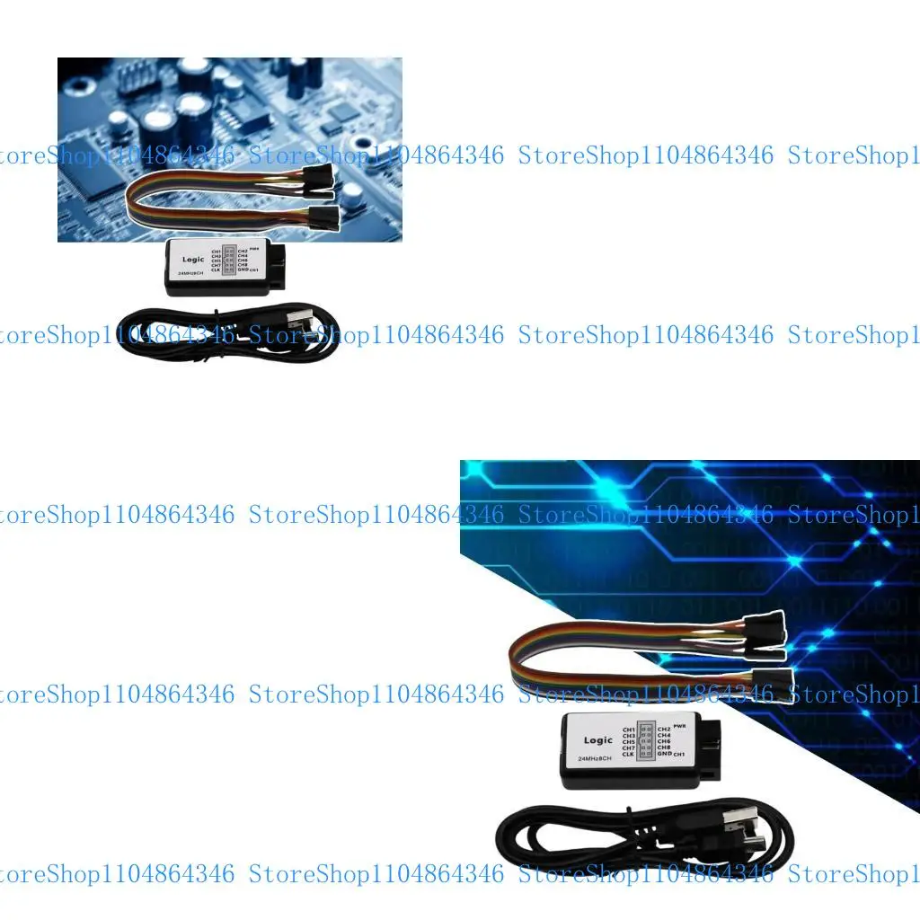 

5ASD USB Logics Анализ устройства 24 м Скорость отбора проб 8 канал с ферритовыми кольцами USB Cable UART IIC SPI Анализаторы