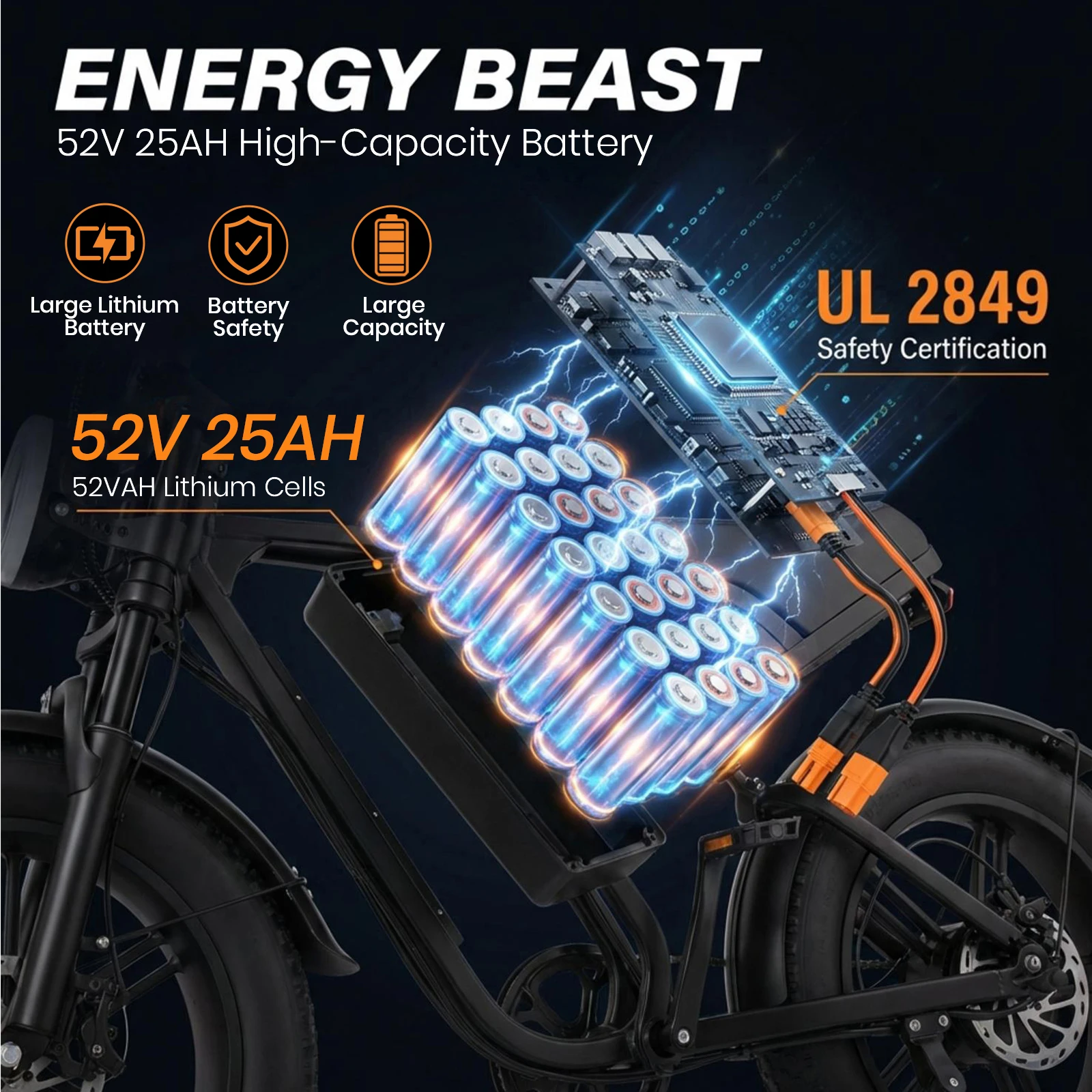 Classic Foldable Electric Bike for Adults,750W/1500W,28/40MPH,48V15Ah/52V 25Ah Battery,60-80 Miles,14"Tire with Dual Disc Brakes view 4