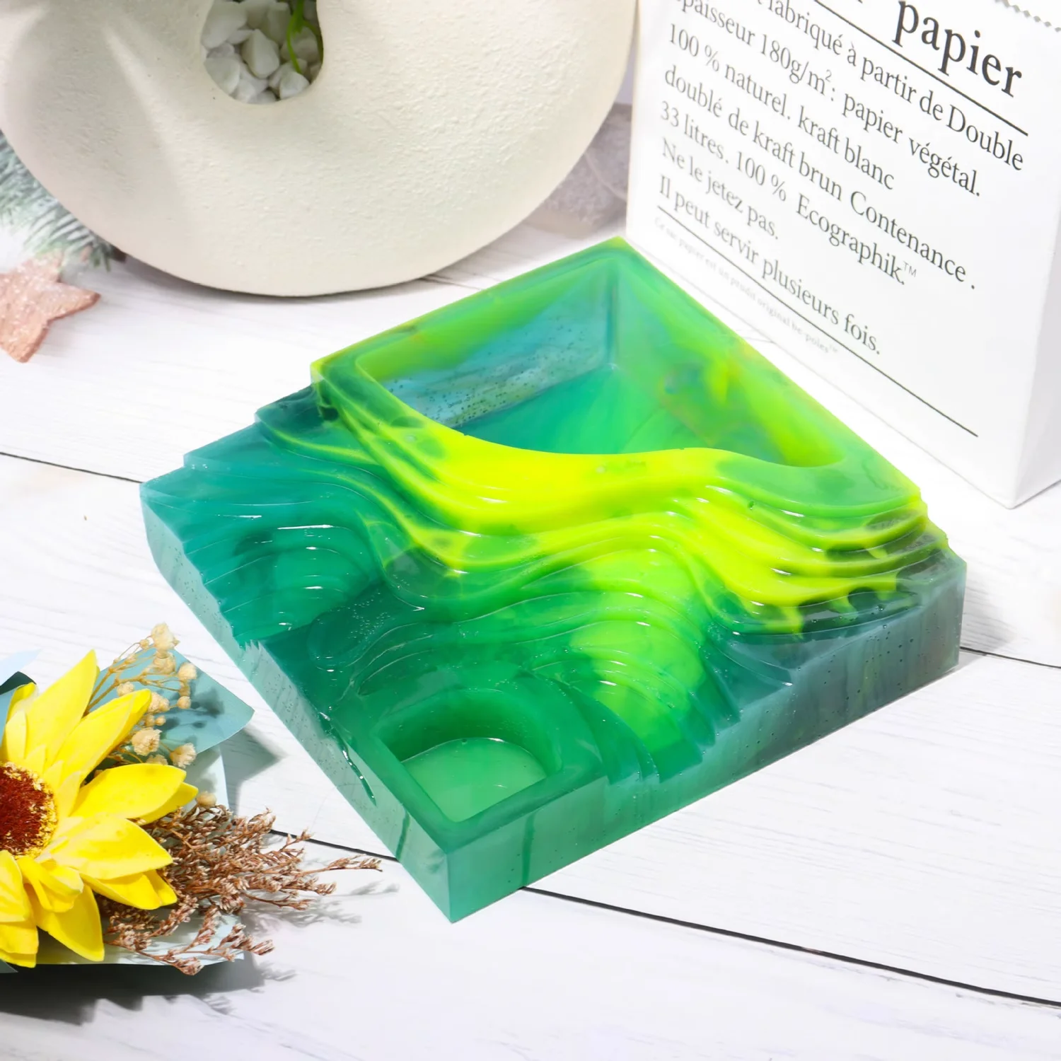 

Terraced Planter Silicone Mold Terraced Mold For DIY Crafts Home Decors Flower Pot Silicone Molds Cement Planters Gypsum Pen