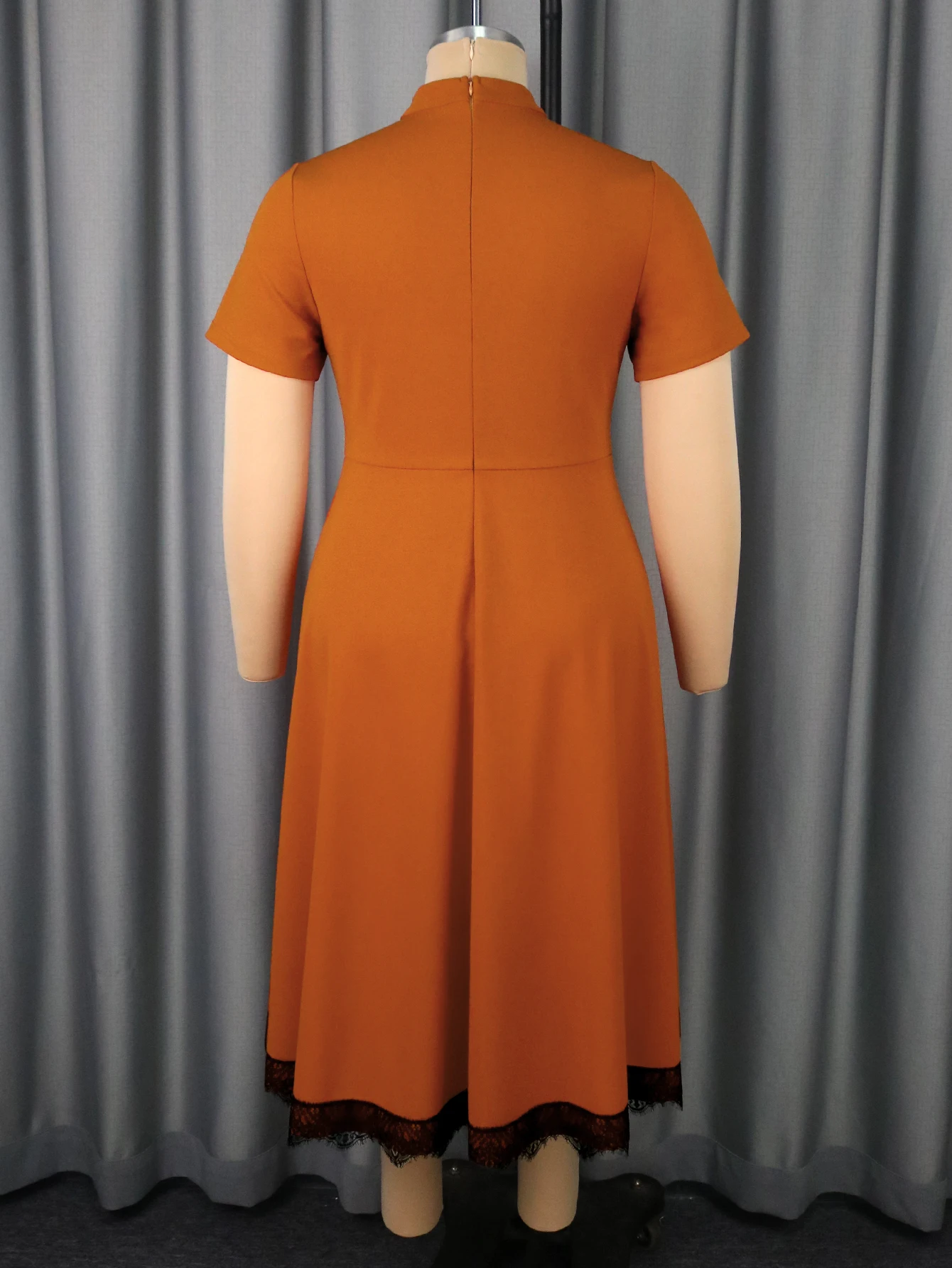 فستان على شكل حرف A للنساء مع أزرار أمامية من الدانتيل مثالي لحفلات الزفاف وحفلات الكنيسة والمناسبات الرسمية #6