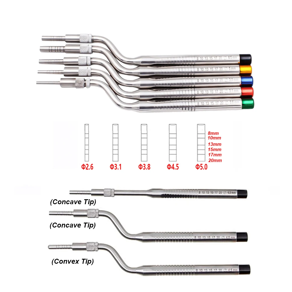 

5Pcs Dental Implant Osteotome Instruments Dental Tooth Extraction Tools Maxillary Sinus Lift Kits Bended Straight Concavo Convex