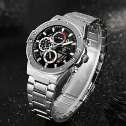 2024 New Sports Waterproof Mechanical Watches Luxury Stainless Steel Skeleton Multifunctional Automatic Date Wrist Watch For Men