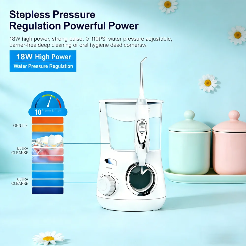 

Электрический ирригатор для полости рта, 10 режимов, 5 насадок, очиститель зубов, предотвращает неприятный запах изо рта и кариес