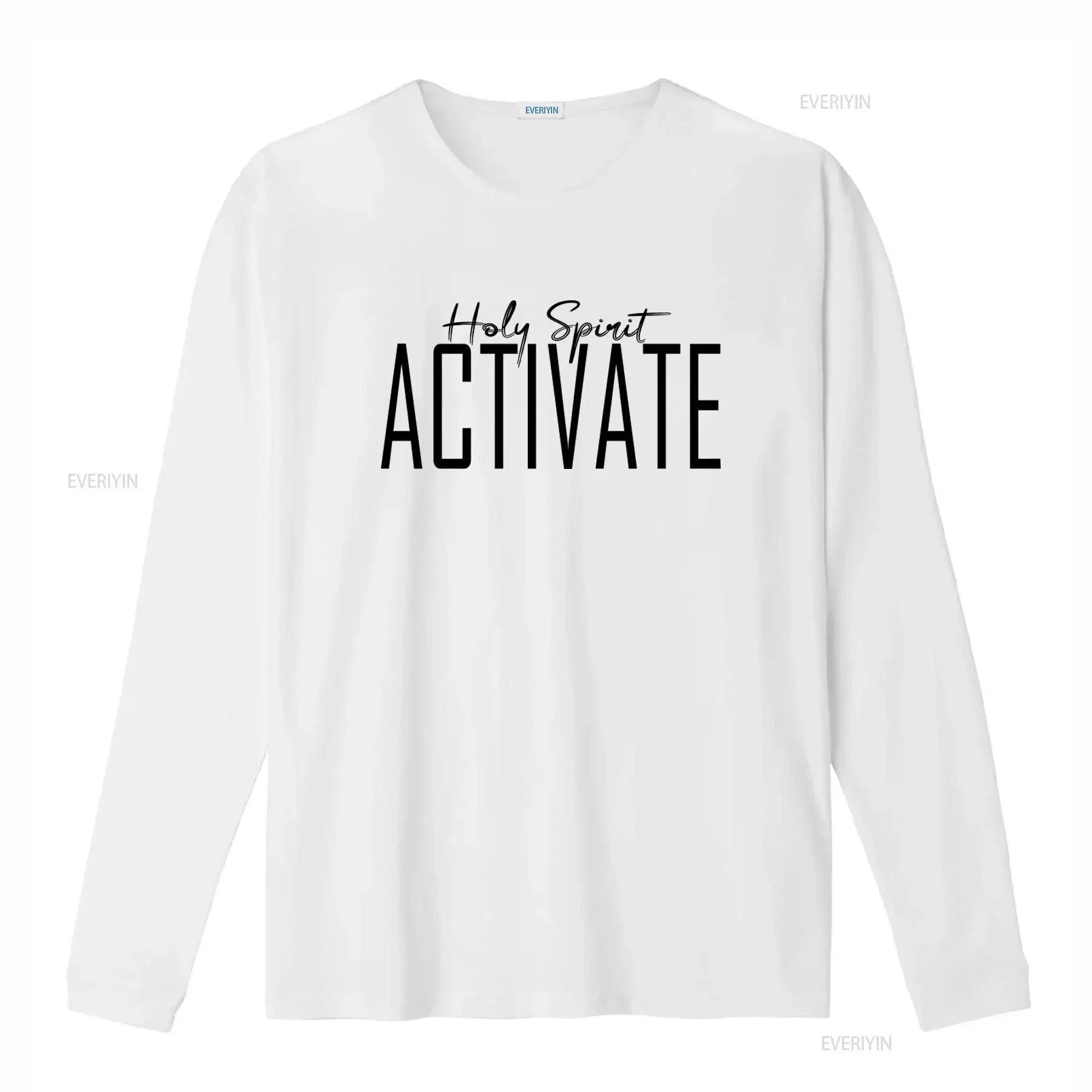 Holy Spirit Activate Christian Bible Jesus Quote Women's T Shirt  vintage Washed homme Casual graphic Slightly view 2