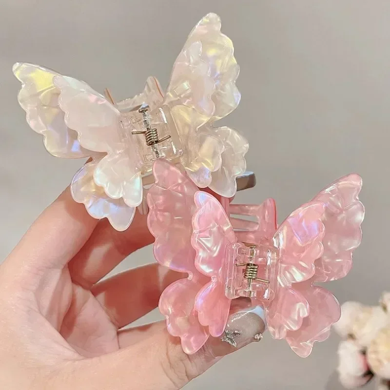 French Retro Butterfly Hair Clips Back Of The Head Hair Claws Sweet Coiled Hairpin Women Lady Girl Headwear Hair Styling Tools image 2