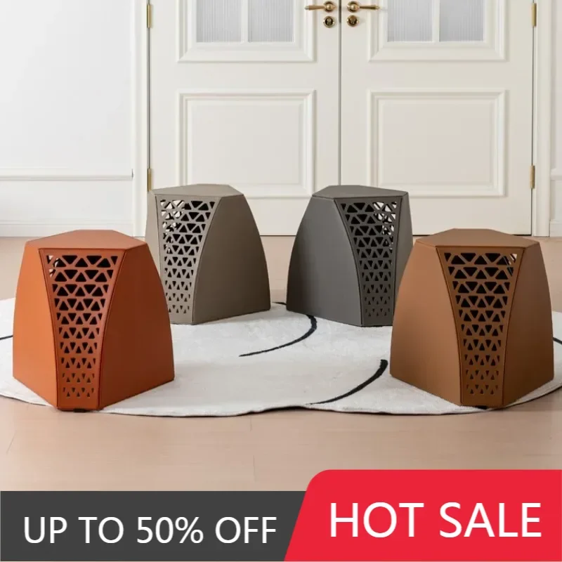 Simple Geometric Cutout Side Table - Hexagonal Small Coffee Table, Luxury Artistic Storage Table For Home Living Room Next To So