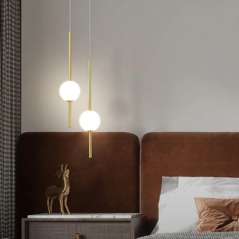 Nordic Simple Glass Ball Pendant Lights Black/Gold Dining Room Bedroom Decor Hanging Lamp Restaurant Bar Suspension Chandeliers