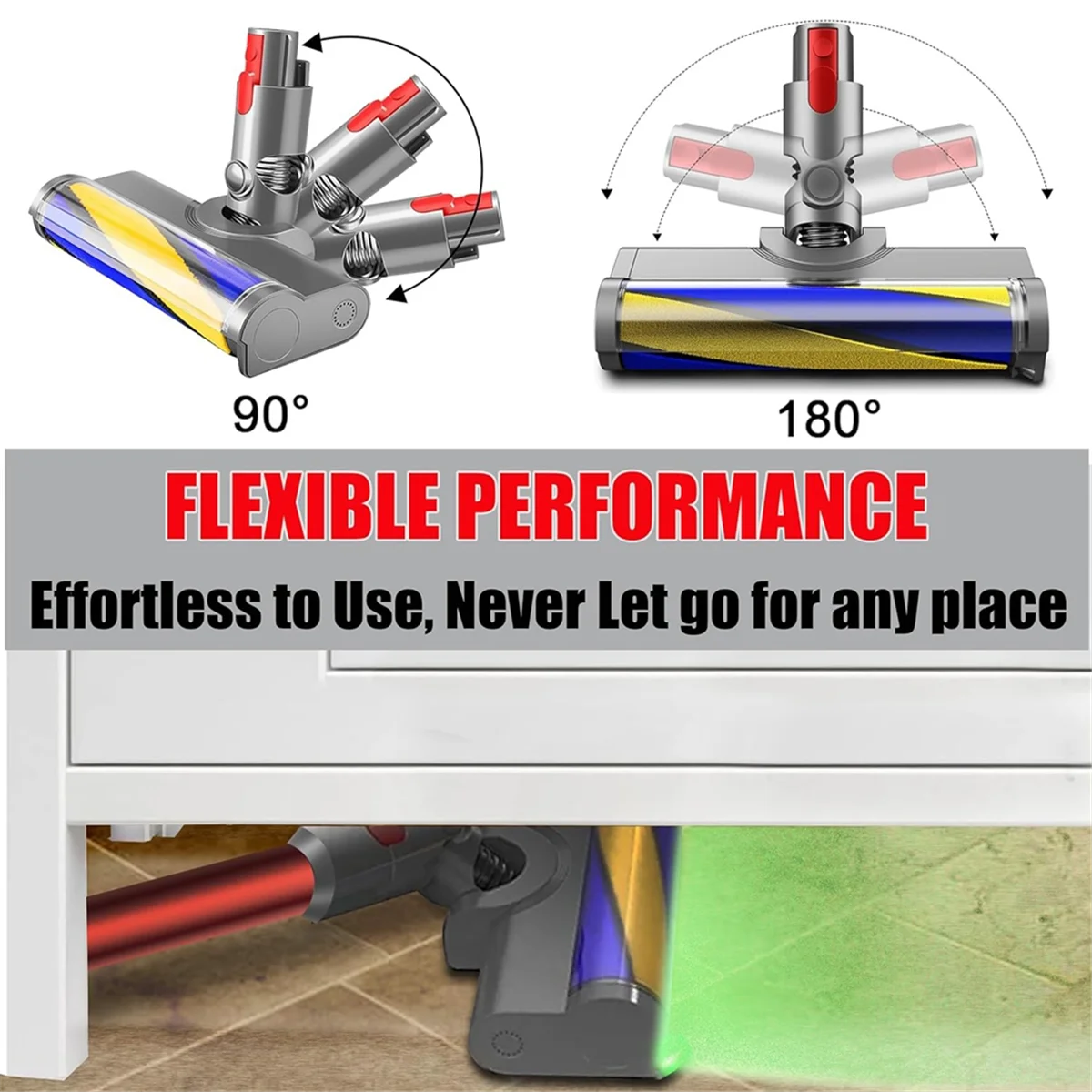 Cabeça de escova n09r para dyson v7 v8 v10 v11 v15 peças de reposição de cabeça de escova de piso de madeira com luz de detecção de poeira