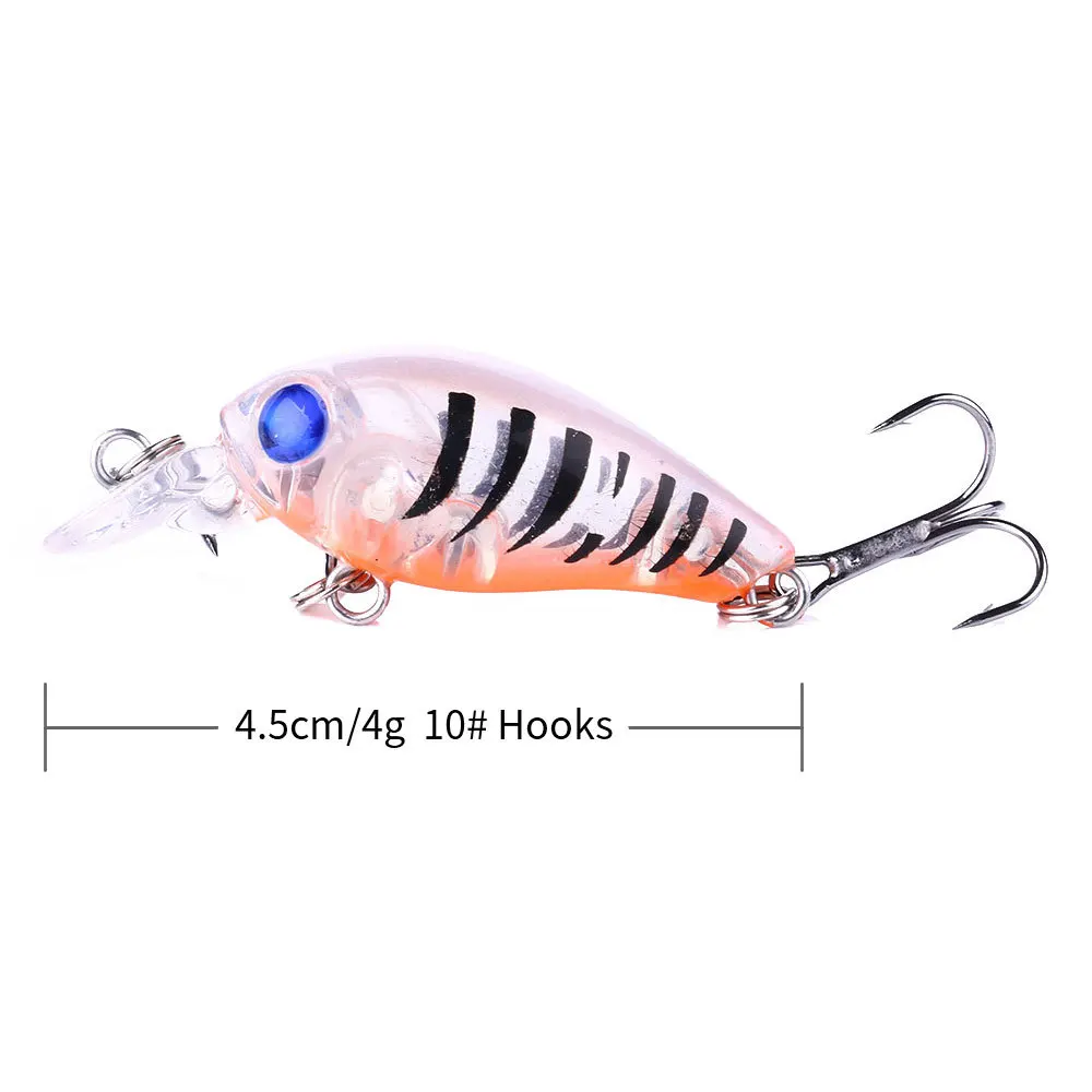 Chubby Lure Bait 4.5cm 4g Micro Rocking Floating Plastic Mini Artificial Fish for Black Bass and White Bass Crank Bait view 4
