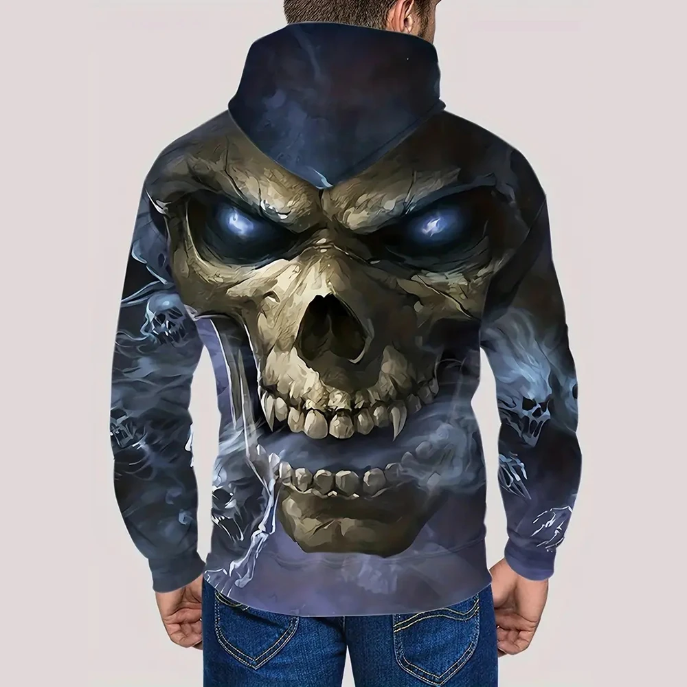 Skull Skeleton 3D Printed Two-Piece Pullover Retro Men Tracksuit Fashion Men Fall/winter Casual Street Sweatshirt Hilarious Art