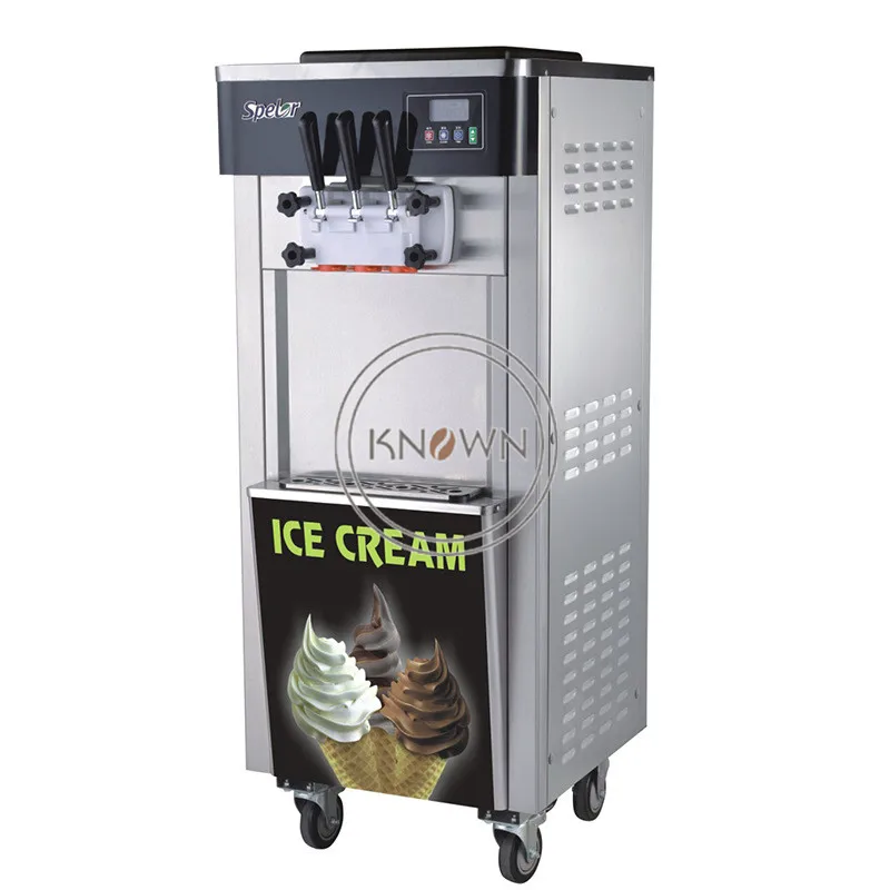 

2023 Popular Soft Ice Cream Machine 3 Flavors 20-30L/H Stainless Steel Commercial Ice Cream Roll Maker Vending Machines